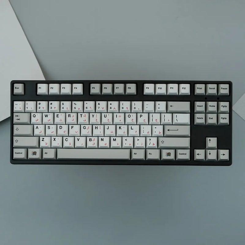 Bluejw White Black Arabic Keycaps - Dye Sub PBT, 141 Keys, Cherry Profile - Gaming Keyboard Keycaps Set for 64/87/104/108 MX Switches - Image 2